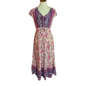 Bright floral boho maxi dress